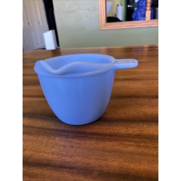 Vintage Delphite Blue Milk Glass 1 Cup Measuring Tab Handle - Picture 4 of 13